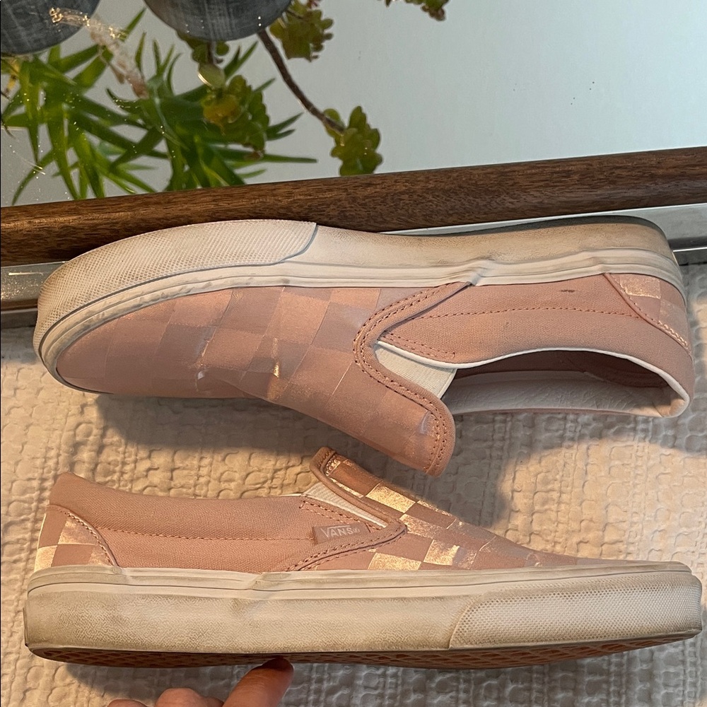 Vans Pink Satin Checkerboard Slip-On - Picture 5 of 6